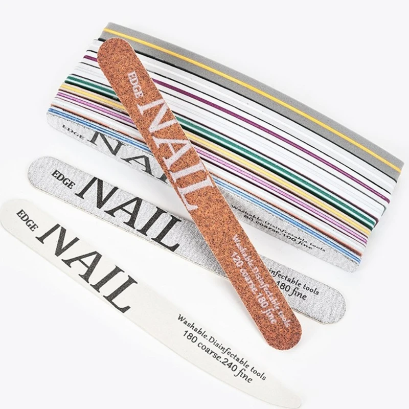 

Q1QD 12 шт. профессиональная пилочка для ногтей наждачная бумага сильные толстые пилочки для ногтей шлифовка полумесяца