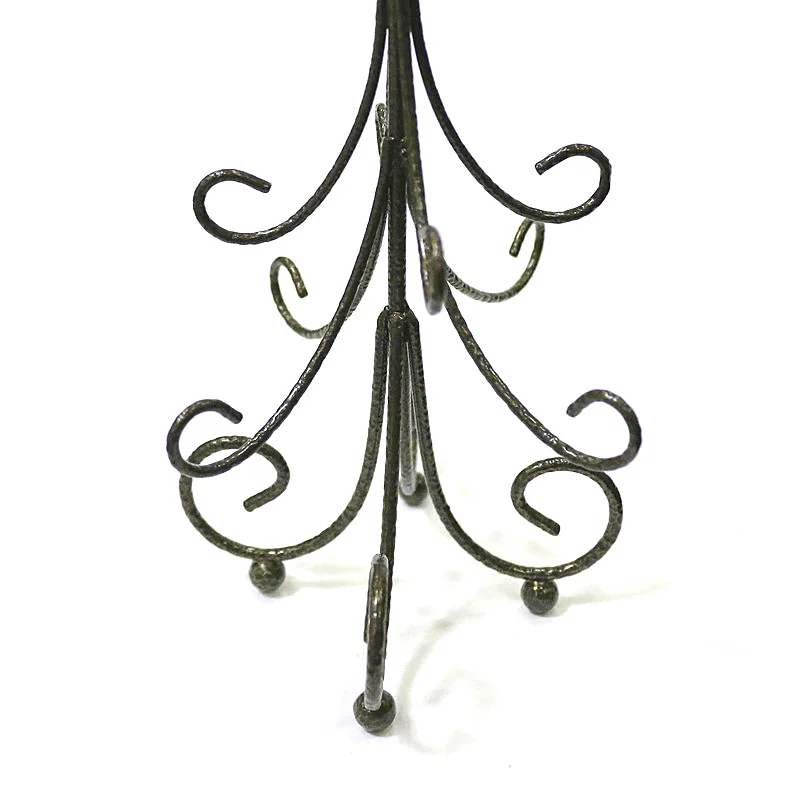 البرونزية الحديد شجرة عيد الميلاد الحلي مع 12 قطعة الملونة لطيف مصغرة الفطر الزجاج المعلقات اكسسوارات المنزل منضدية عيد الميلاد ديكور