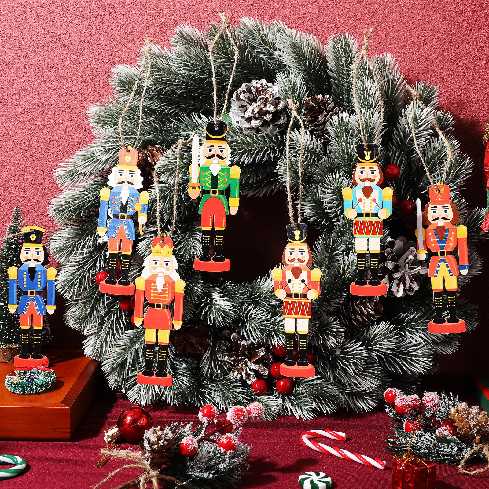 

36Pcs Nutcracker Christmas Ornaments Wood Hanging Decor for Tree Festive Display Set Christmas Nutcracker Decorations