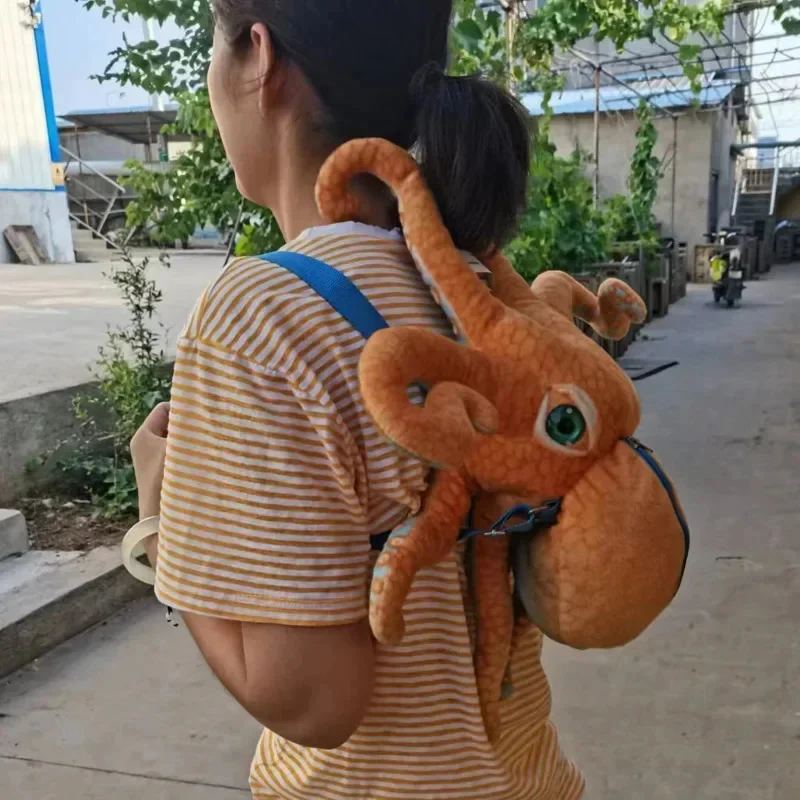 Octopus Backpack Plush Backpack Students Funny Creative Couple Tiger Lion Plush Backpack Children Large Capacity Backpack Kids