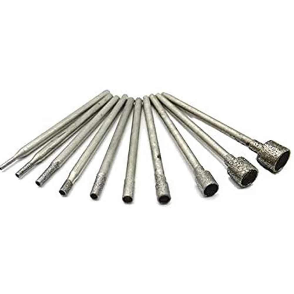 Imagem -03 - Diamond Burr Core Bits Grinding Head 0.85 mm Shank Rotary Tool Acessórios para Moedores Elétricos 2.35 mm 10 Pcs