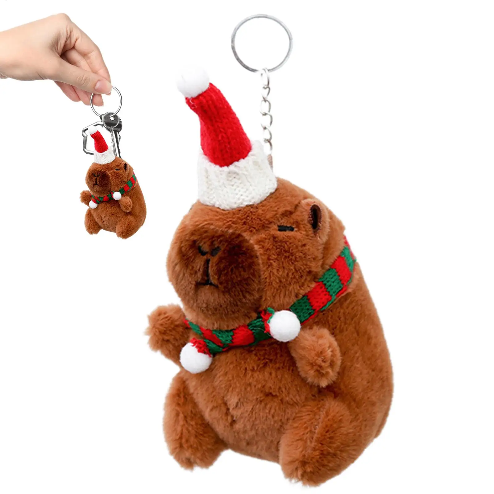 

Плюшевый кулон с капибарой, милый мультяшный брелок для ключей, игрушка, рождественская капибара, милый плюшевый кулон для взрослых, детей, классные призы, подарок