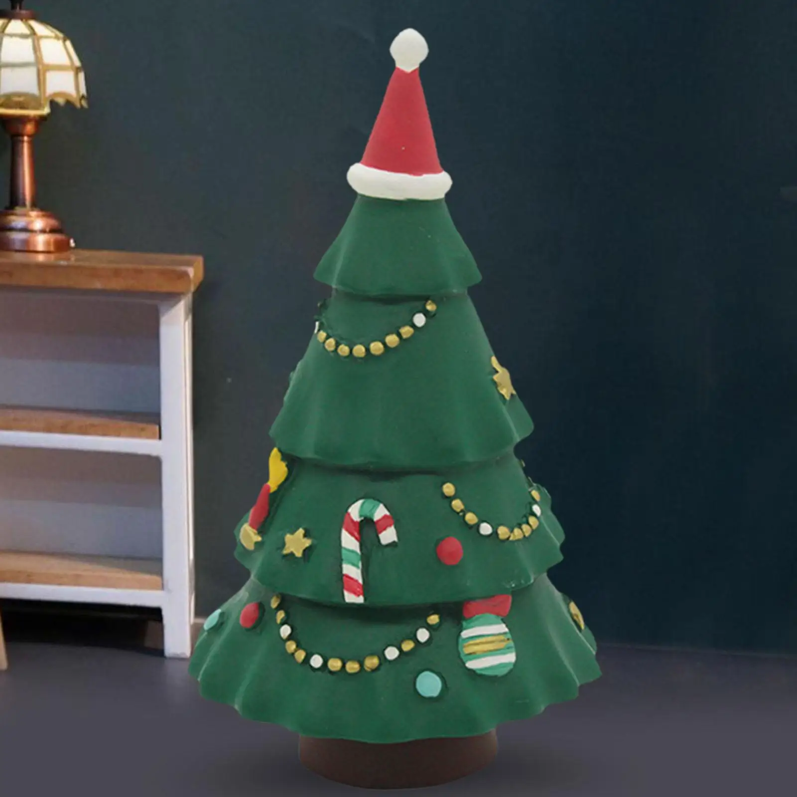 Modelo de árbol de Navidad de casa de muñecas 1:12, árbol de Navidad en miniatura, bricolaje, adornos de vegetación pequeños simulados para Micro paisaje