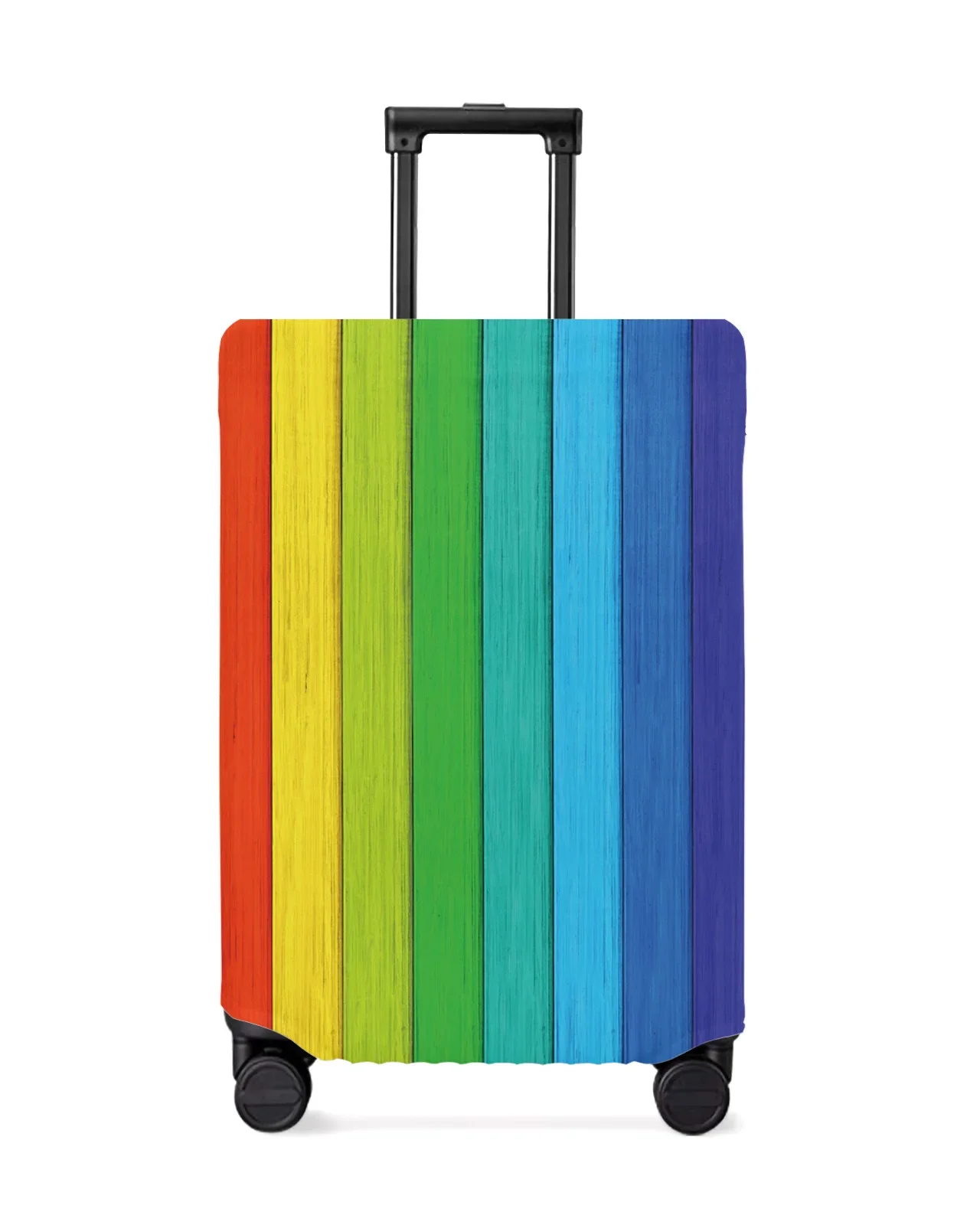 Rainbow Vintage Wood Grain Travel Luggage Protective Cover for Travel Accessories Suitcase Elastic Dust Case Protect Sleeve