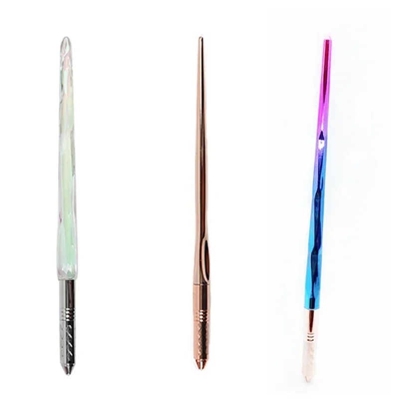 1 pz antiscivolo in lega di metallo manuale tatuaggio penna Microblading trucco permanente sopracciglio Eyeliner labbra per aghi di ossigeno rotondi/leggeri