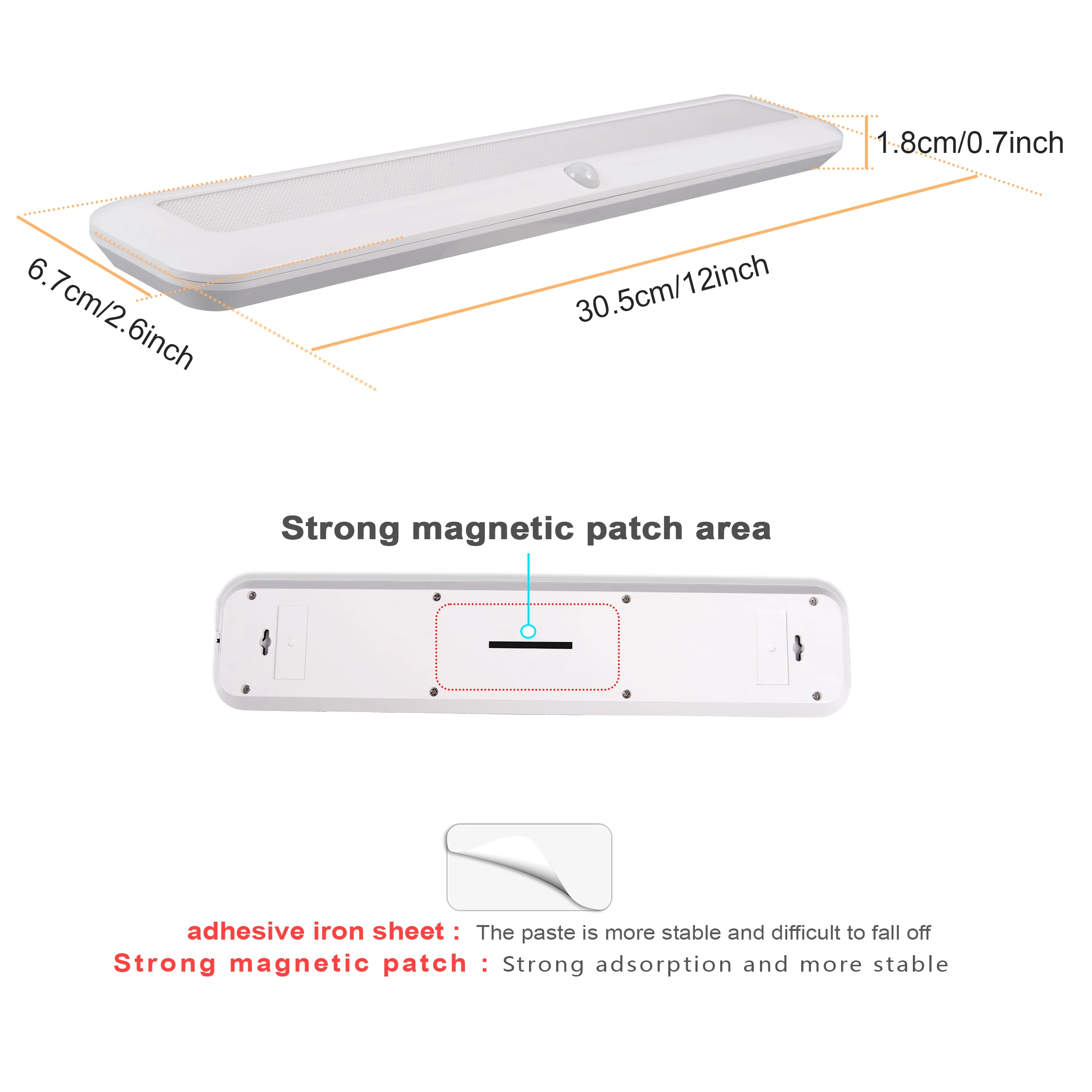 1pc Motion Sensor Cabinet Light - USB Rechargeable & Battery Powered - Brighten Your Home with Easy Installation