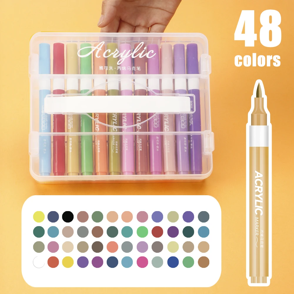 24-84 ألوان علامات الاكريليك أصحاب القلم الملون التجفيف السريع لطلاء الخشب قماش هدية الكريسماس DIY بها بنفسك الحرف لوازم الفن #5