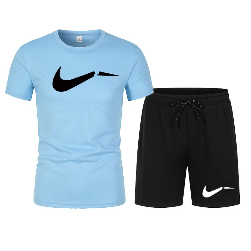 2026 men's summer T-shirt and shorts set, casual and fashionable short sleeved T-shirt combination, breathable sportswear - Image 3