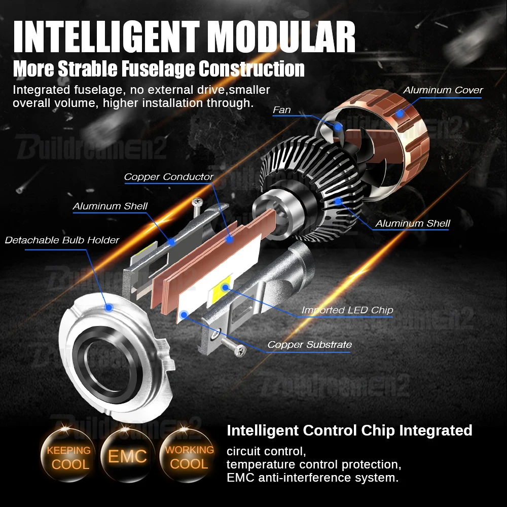 2 Pieces 100W 20000LM Car Front LED Headlight High Low Beam Canbus Head Light Bulb For Opel Adam (M13) 2012-2019
