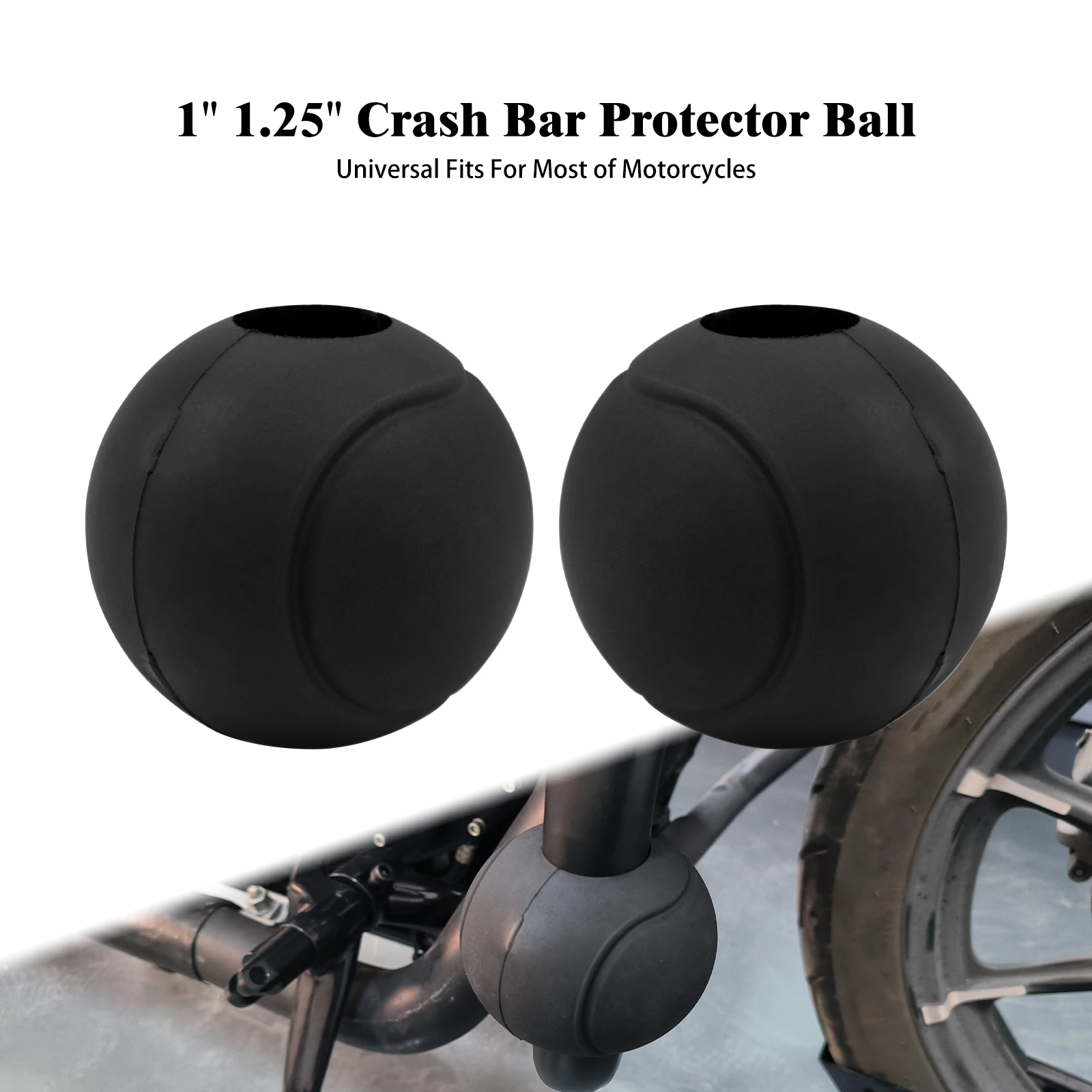 

2PCS 22-32mm Tube Bar Ball Motorcycle 1"-1.25" Crash Bar Protector Engine Guard Rubber Balls For Harley For Yamaha For Honda