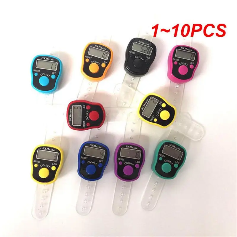 1~10PCS Finger Counter w/ Compass Islamic Tasbih Bead 5 Digital LED Electronic Handheld Tally Counter Clicker  counter ring