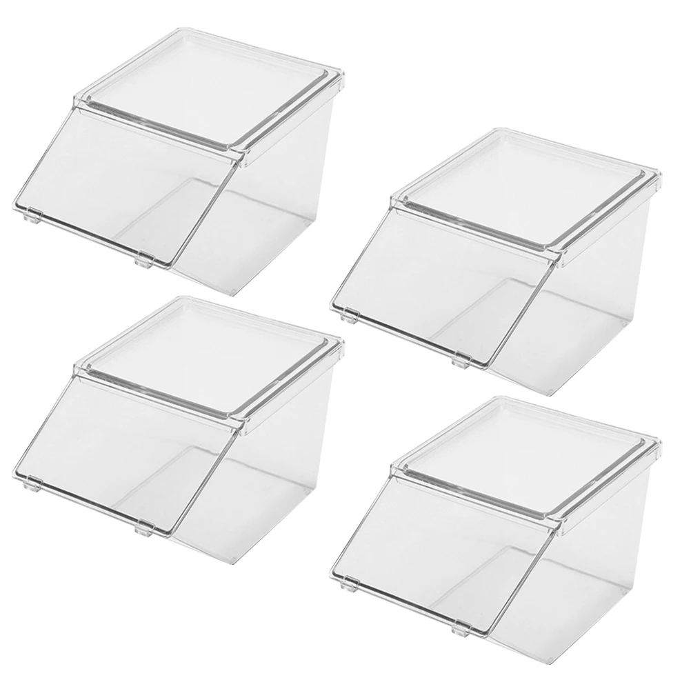 

4pcs Tea Bag Coffee Station Organizer Transparent Sugar Packet Holder Large Capacity Acrylic Storage Box Set For Home Office Use