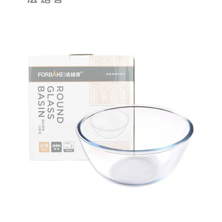 DSA baking tools glass egg beater high temperature resistant cake baking bowl glass bowl transparent salad bowl 3