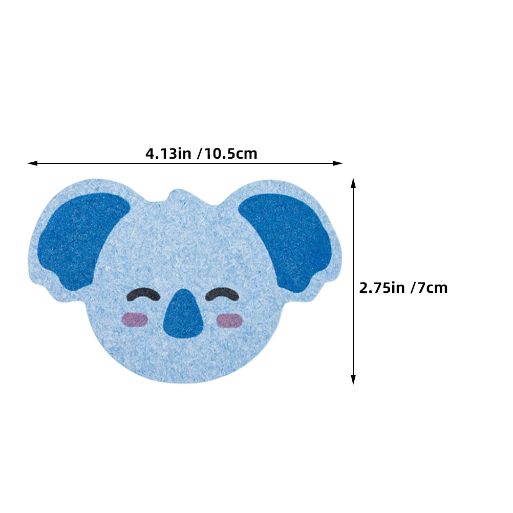 Éponges absorbantes Ultra réutilisables en forme d'animal, 4 pièces, pâte de bois douce compressée, éponges de nettoyage de salle de bains de dessin animé réutilisables