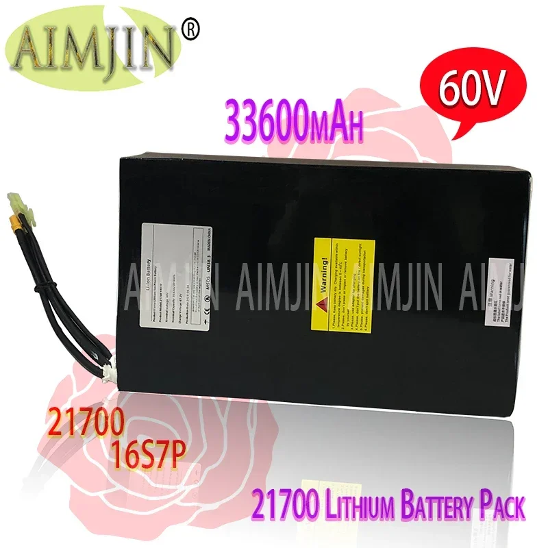 Brand-new 33600mAh 16S7P 60V 33.6Ah 21700 Rechargeable Li-ion Battery Pack Suitable For Dual Drive Scooter Battery