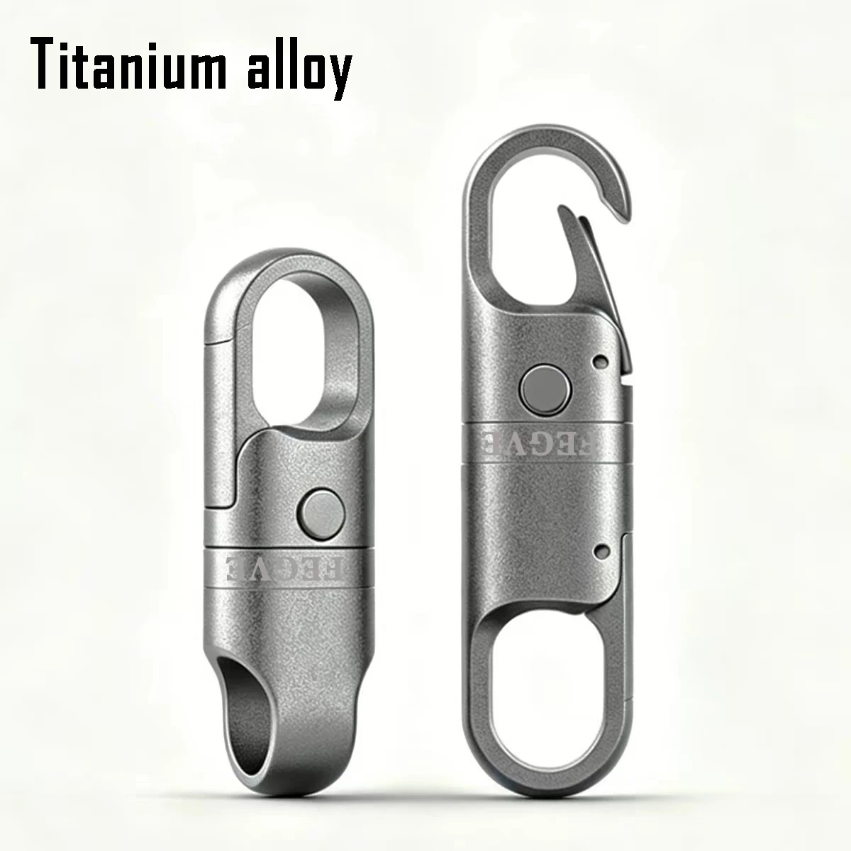 Durable Titanium Alloy Quick Release Keychain, Double-Open Carabiner-Style Key Holder For Men's Car Keys, EDC Accessories