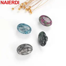 NAIERDI Natural Marble Cabinet Handles Energy Stone Release Stress Drawer Knobs Decorations Furniture Handles Door Hardware