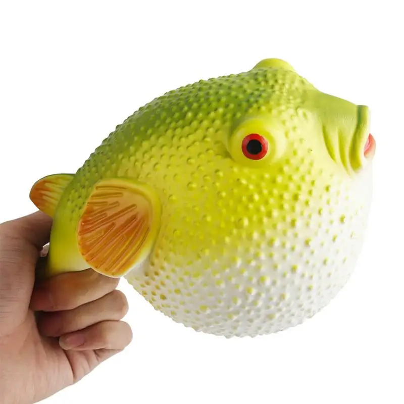 Soft Rubber Puffer Fish Puffer Fish Stretch Sea Animal Figures Ocean Figurines Pufferfish Action Figure Realistic Blowfish Toy