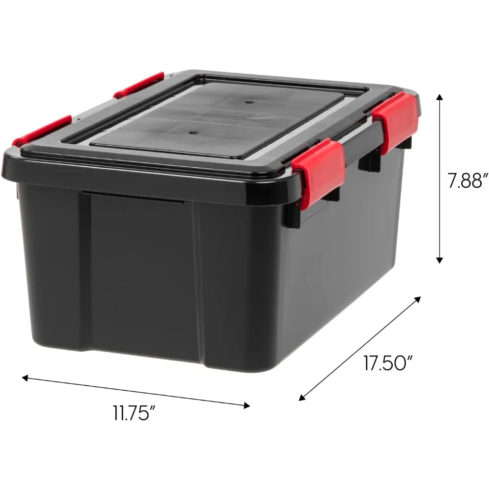 19 Qt Storage Bins with Lids, 6 Pack, BPA-Free Plastic Gasket Box with Tight Latch and Seal, Stackable Nestable Tote Tub