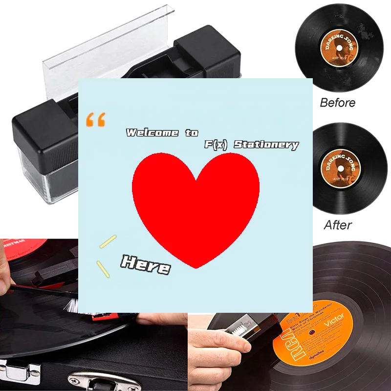 Vinyl Record Cleaner - Set di 3 Spazzole per la
