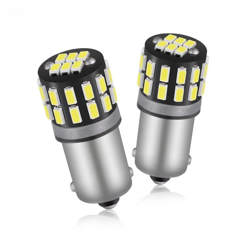 

OBOLED 100pcs BA9S BA9 White LED Light 12V-24V 30 SMD 3014 Chip Car Interior Replacement Bulb for Map Dome Courtesy Trunk Light