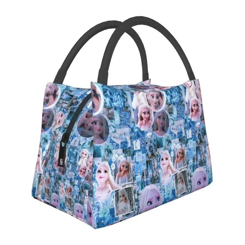 

Frozen Princess Elsa Anna Insulated Lunch Tote Bag for Women Resuable Cooler Thermal Bento Box Outdoor Camping Travel