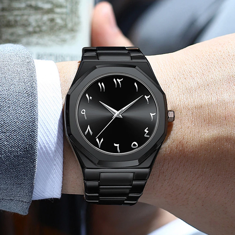 

Мужские наручные часы с ремешком из нержавеющей стали, лучший бренд класса люкс для мужчин, модные черные мужские часы, кварцевые наручные часы