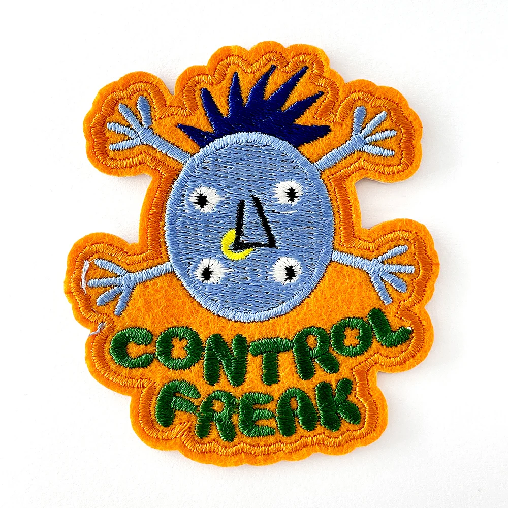 CONTROL FREAK Iron on Patch Cloth Badges Mend Decorate Jeans Bag Hat Clothes Apparel Sewing Decoration Applique Badge Patches