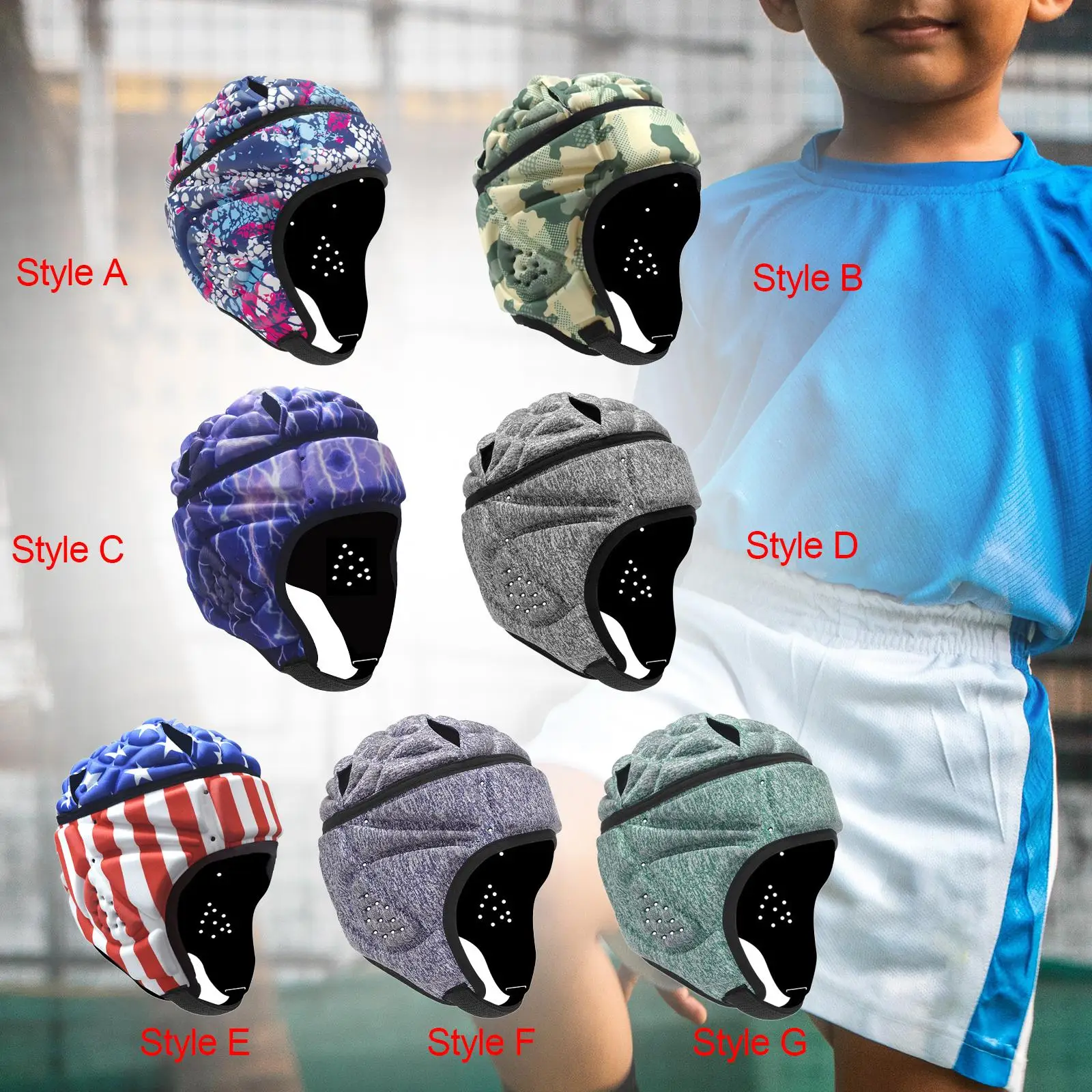 Kids Rugby Helmet Soft Padding Scrum Cap Protector Rugby Protective Cap for