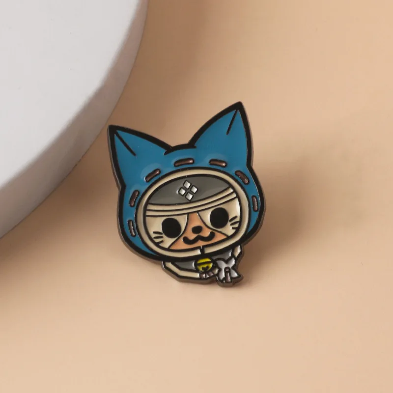 Game Monster Hunter Brooch Anime Cat Wolf And Owl Badge Lapel Unisex Clothes Denim Button Props Gifts image 5