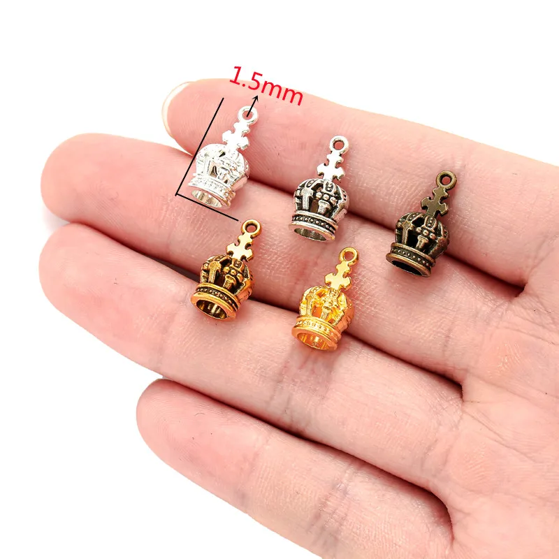 5 colors 10pcs Fashion gold color Alloy imperial crown Charms Fit Pendants & Necklace Jewelry Findings DIY Handcraft 18*9mm N225