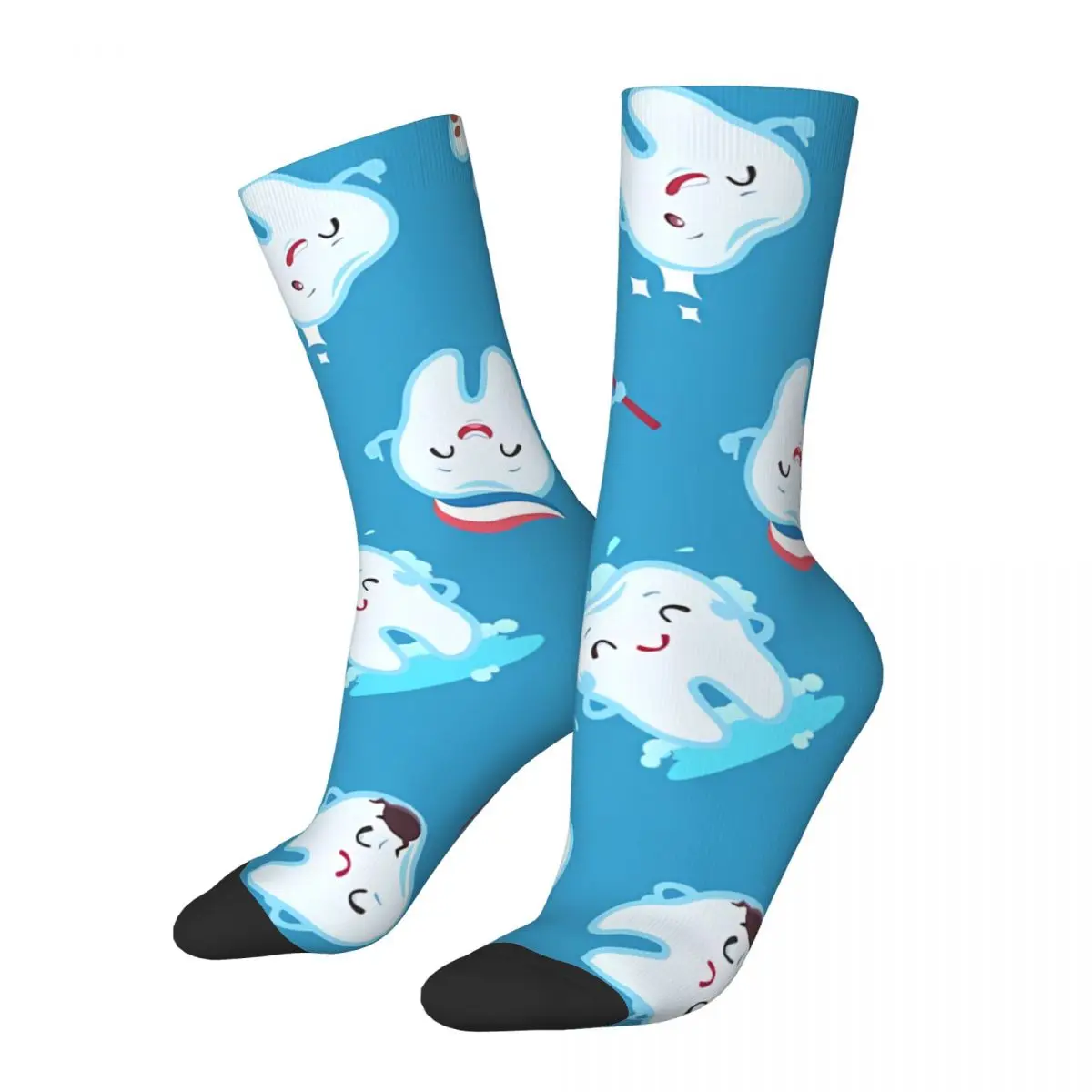 Happy Teeth Cute Teeth Socks Male Mens Women Winter Stockings Polyester