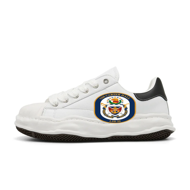 

Navy USS Carter Hall LSD-50 Vinyl TransferVintage Fashion Street Sneakers，The design is retro, stylish, comfortable, and versati