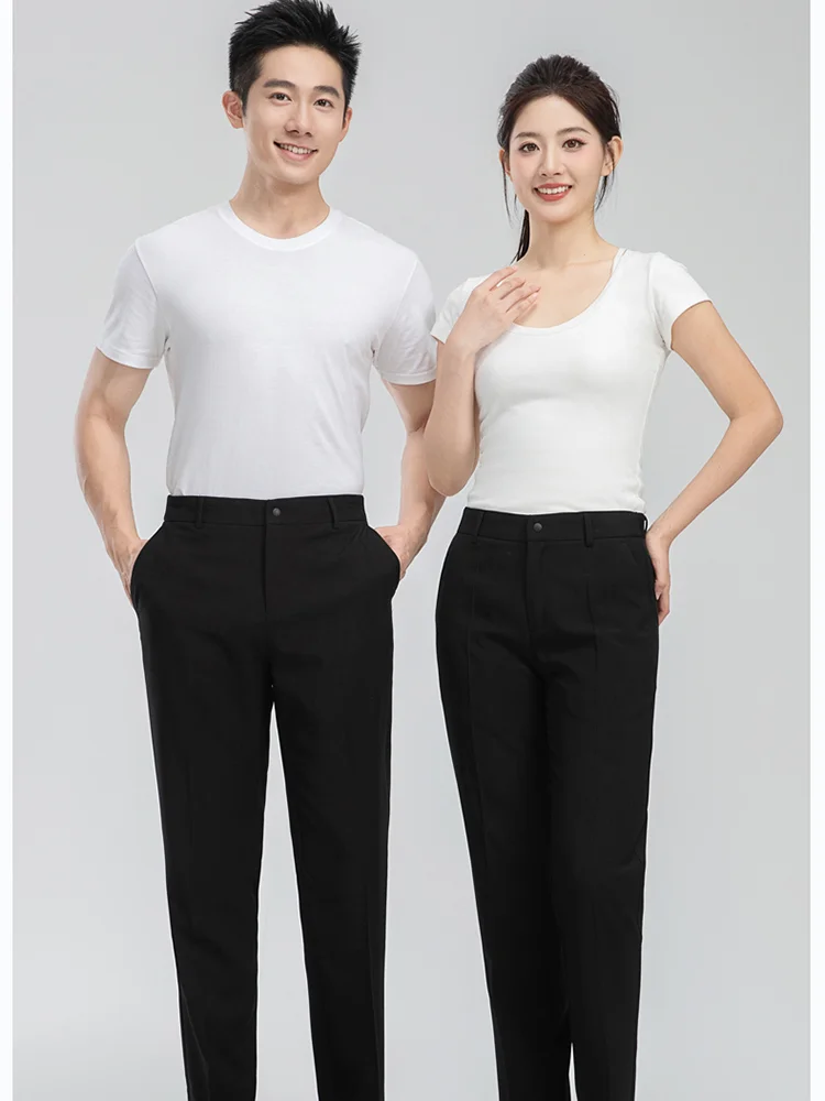 Pantaloni da cuoco unisex con pantaloni da cuoco in vita elastica per esigenze uniformi di ristorazione, hotel e ristoranti