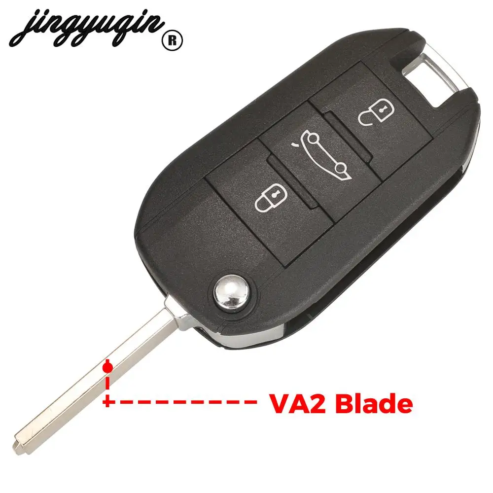 jingyuqin 433Mhz Remote Car Key For Peugeot 208 301 308 508 2008 5008 Hella Fit Citroen C3 C4 C4L ID46-7941 Chip HU83 VA2 Blade