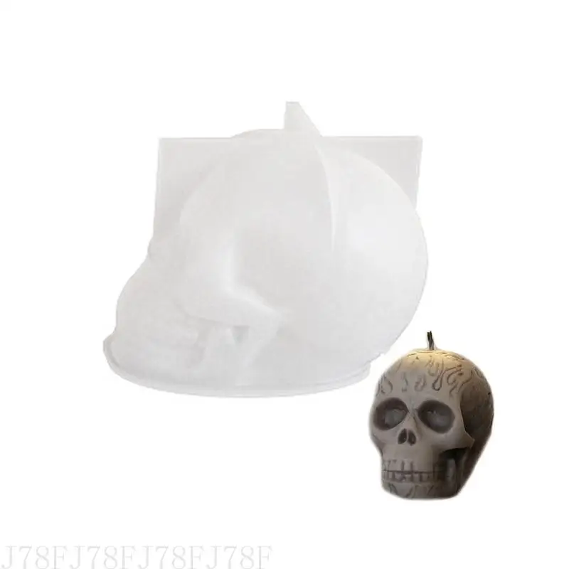 

J78F Skull Gypsum Molds Scented Silicone Mold Concrete Cement Crafting Mold Table Ornament Halloween Decorations