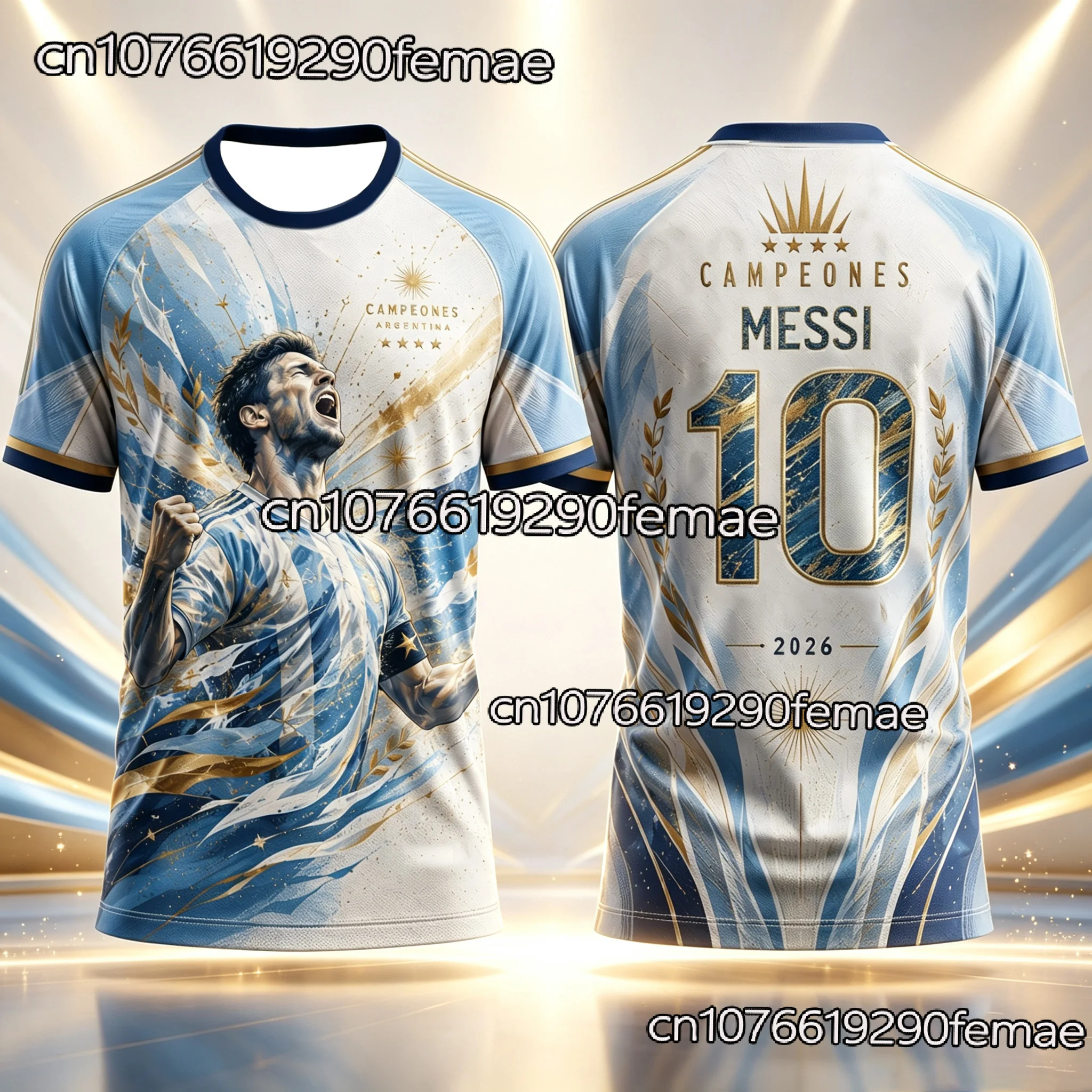 2026 Argentina Champion Edition 10 Jersey Athletic Quick Dry T-Shirt Kids Men Women Soccer Training Top Fan Gift