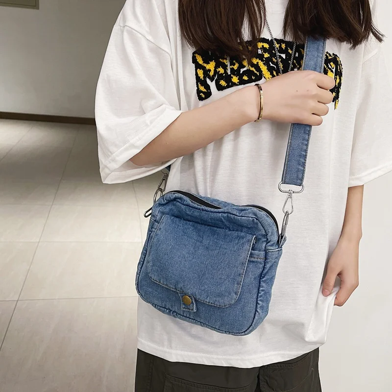 

Casual Denim Women's Bag Trend Summer Shoulder Crossbody Bags For Women Phone Purses and Handbags Jeans Messenger Bag