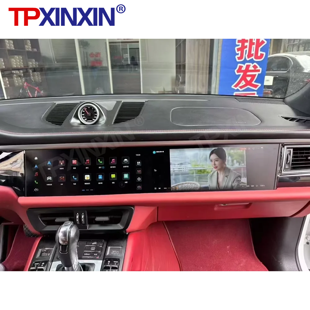24.6 "android 13 multimídia do carro 8 + 128gb para porsche macan 2014-2017 carplay co-piloto tela dupla gps navi unidade principal de rádio de áudio