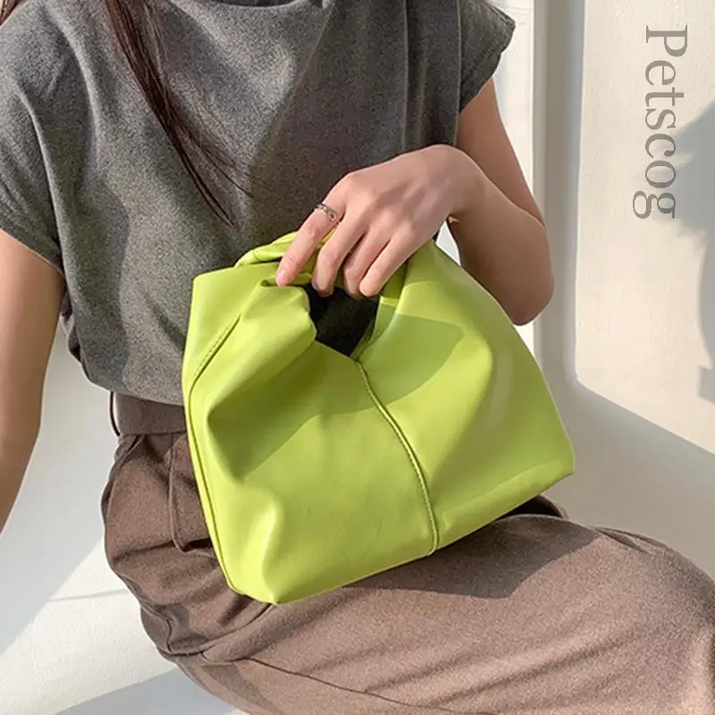 2023 New Fashion Handbags For Women Soft Leather Pleated Handle Clutch Purse Designer Luxury Ladies Cloud Tote Bags