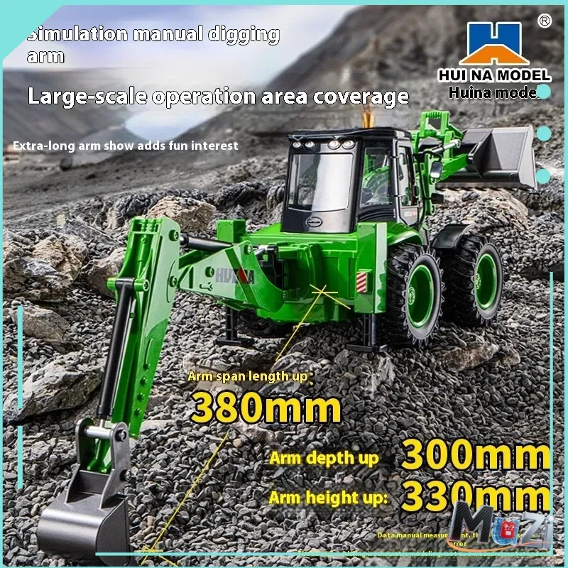 

Huina 1579 RC Excavator 1/14 2.4G 9CH Remote Control Cars Trucks Backhoe Loader Light Sound Construction Truck JCB Model Gifts