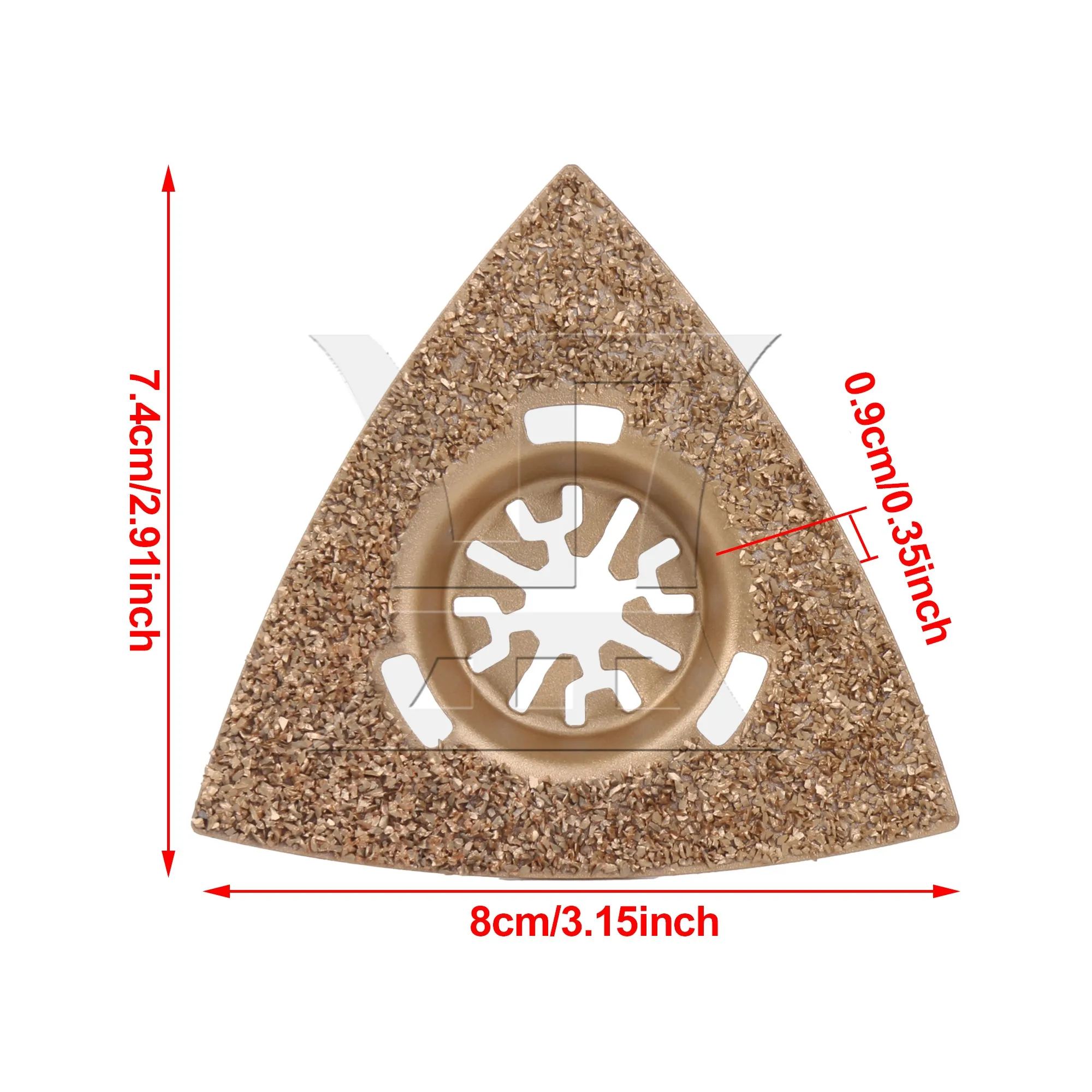 CNBTR 8cm Oscillating Triangle Carbide Rasp Yellow