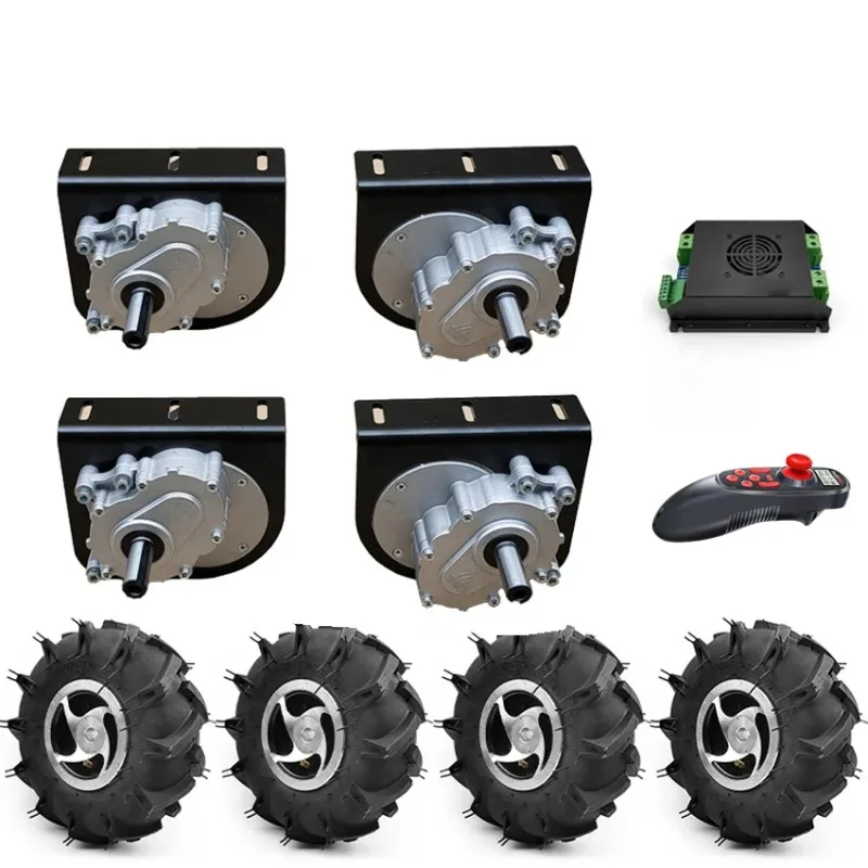 

4WD 1000W Electric Four Drive kit 4.10-4 Off-road Tires 10 Inch Wheel Hub Cart 250W Motor With Wireless Remote Control