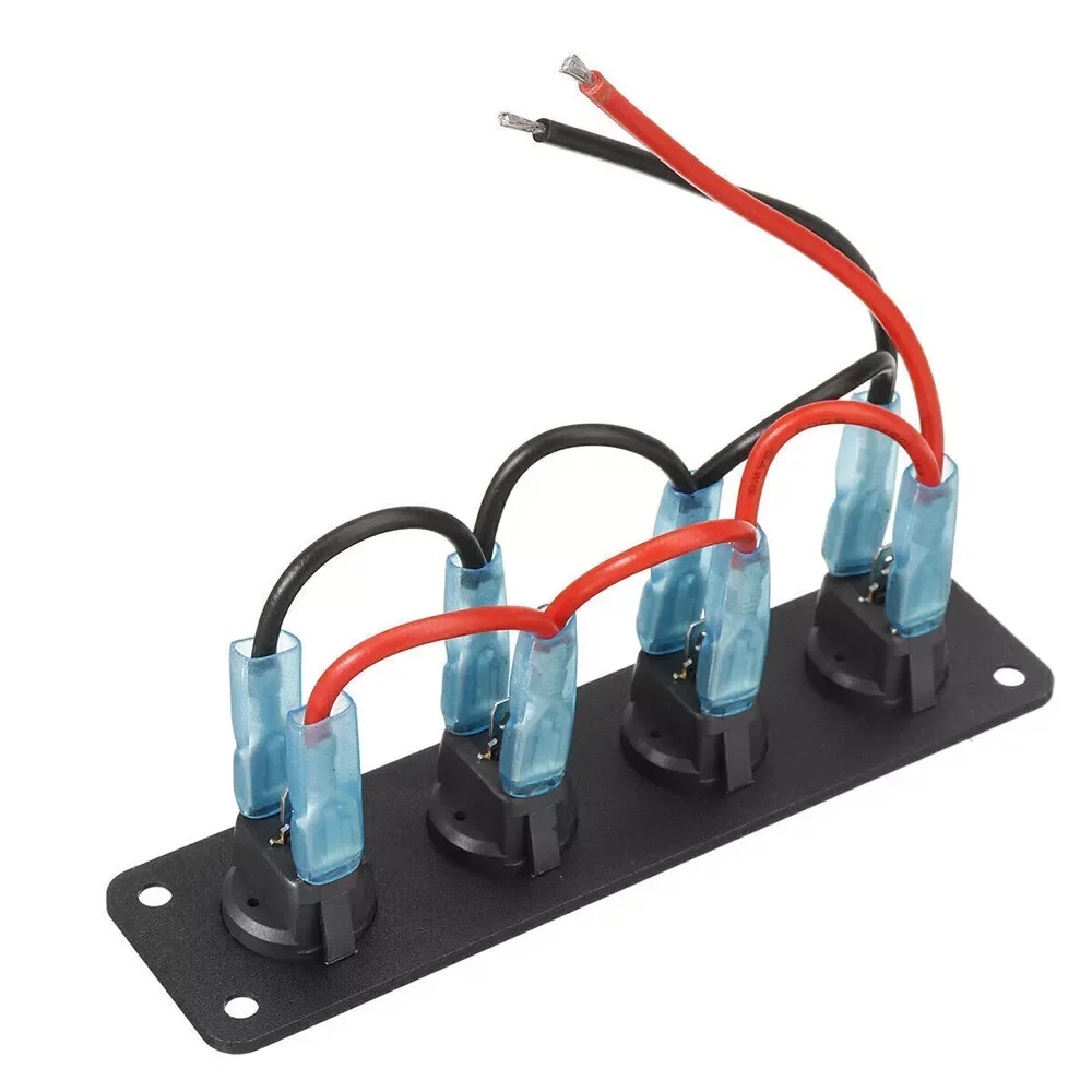 12V 1-5 Gang Universal Toggle Switch Panel USB Car Boat Marine RV Truck Blue LED Styling Accessories Marine Rocker Switch