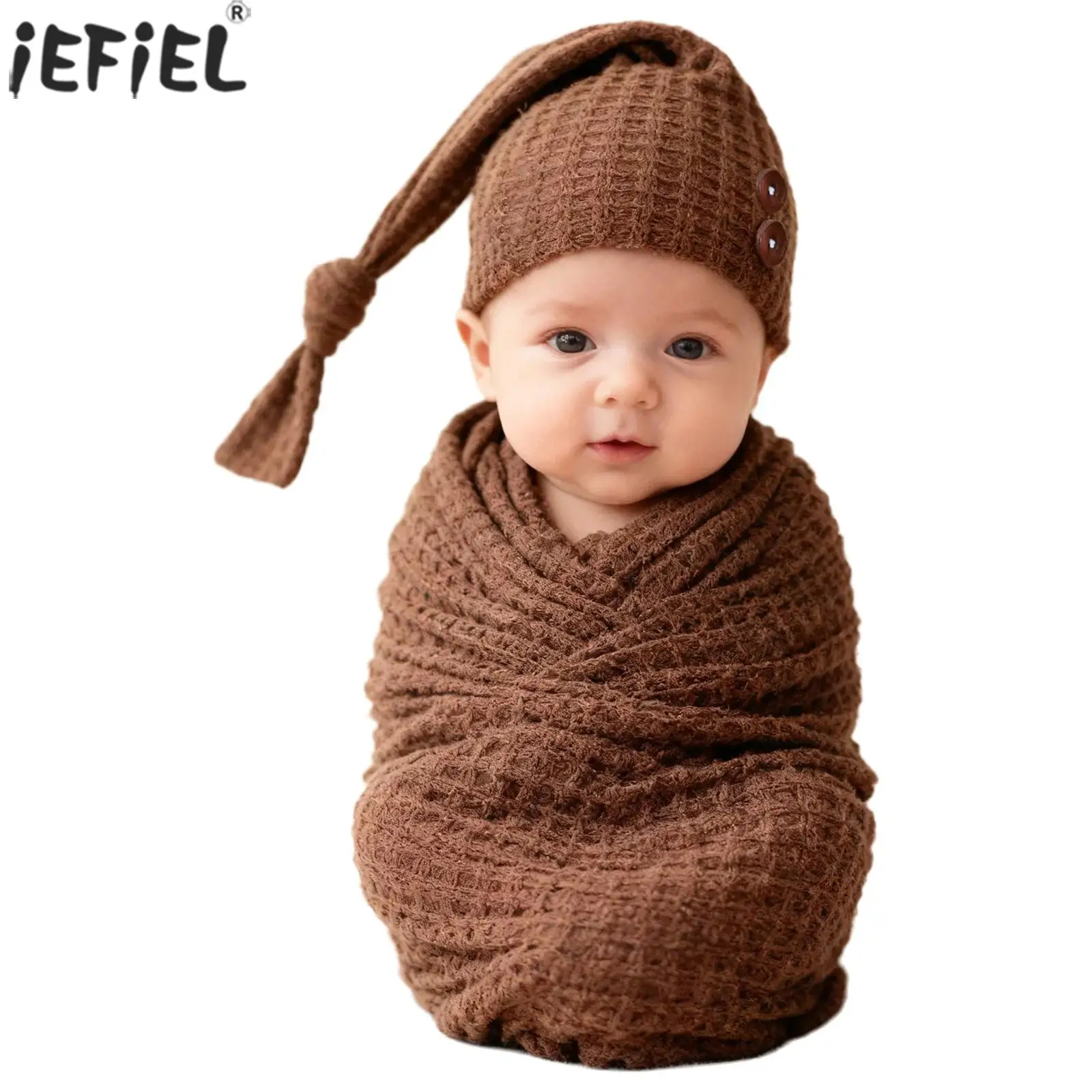 

Одеяло для фотосъемки новорожденных мальчиков и девочек, эластичное вязаное одеяло, вязаное крючком одеяло с шапкой, реквизит для детской фотосессии, аксессуары для костюмов