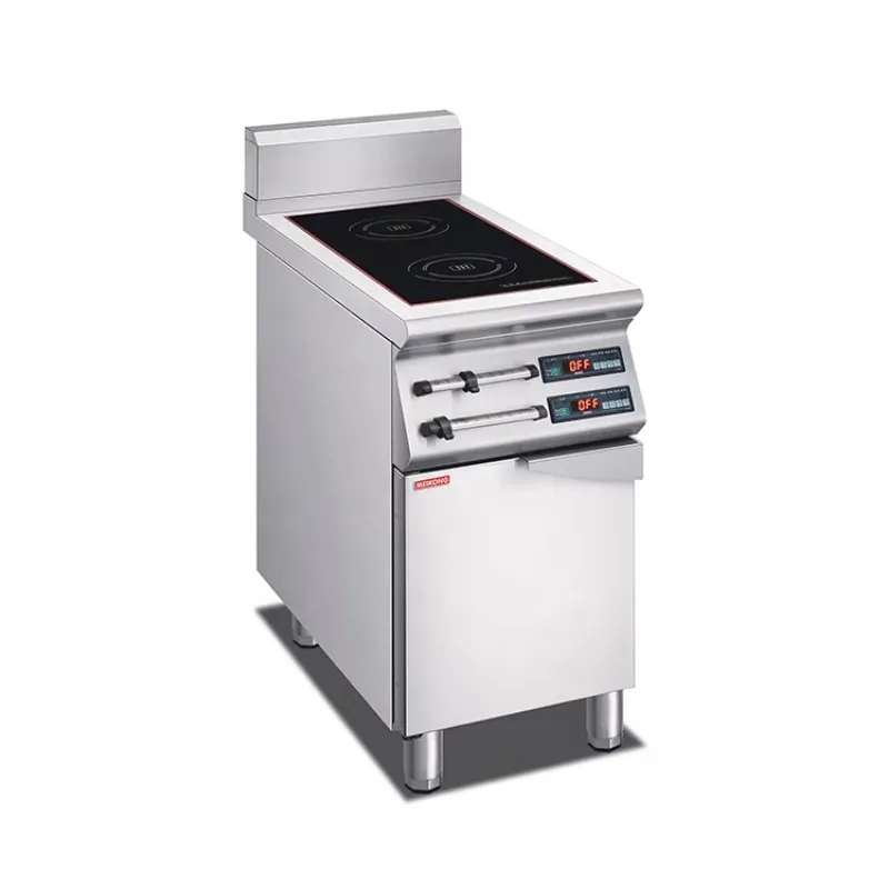 

Commercial Induction Cooktop Free Standing Cooking Range 2 Burners Stainless Steel Induction Stove with Cabinet for Efficient