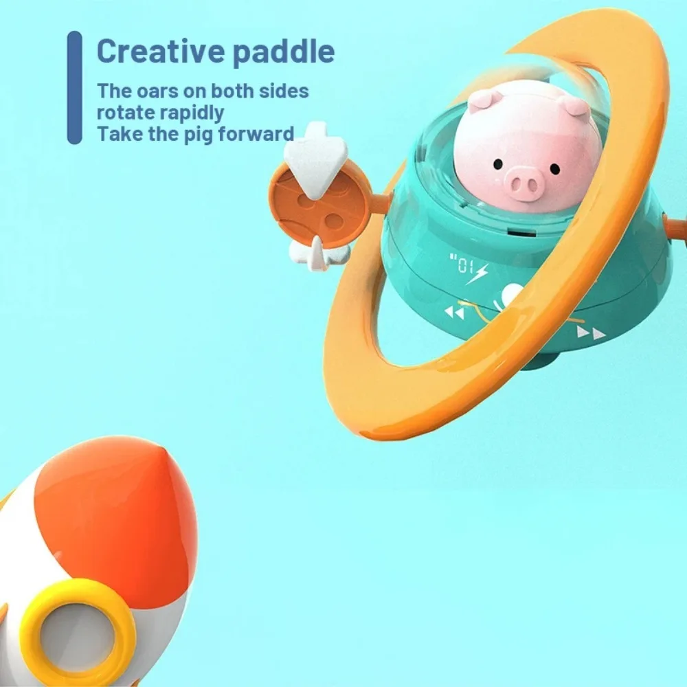 ตัวการ์ตูนน่ารักรูปหมูดึงของเล่นห้องน้ำคลาสสิกของเล่นในน้ำสำหรับเด็กทารกว่ายน้ำหมูของเล่นชายหาดเด็กห่วงโซ่