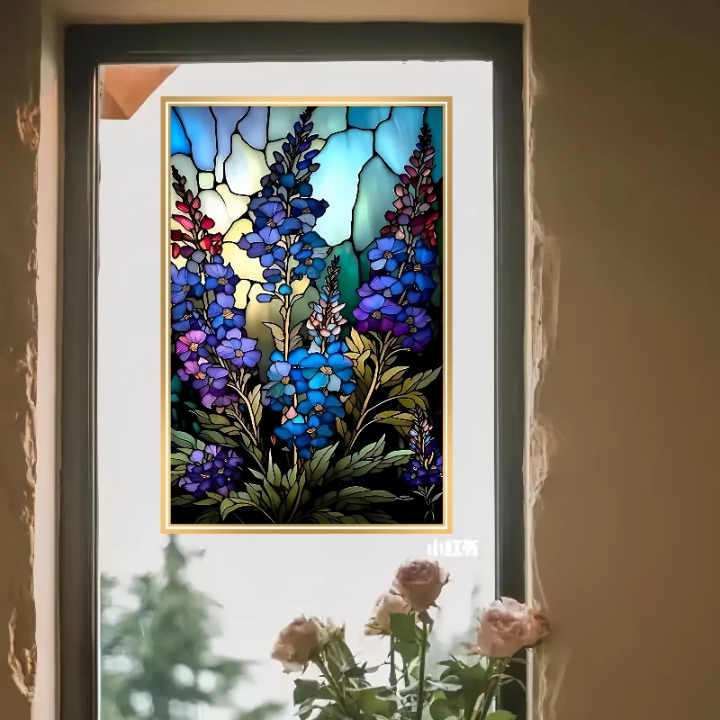 زهور ملونة لنافذة المنزل ، جدارية ذاتية اللصق ، خلفية ديكور الحائط ، غرفة المعيشة ، غرفة النوم ، المكتب ، 1: