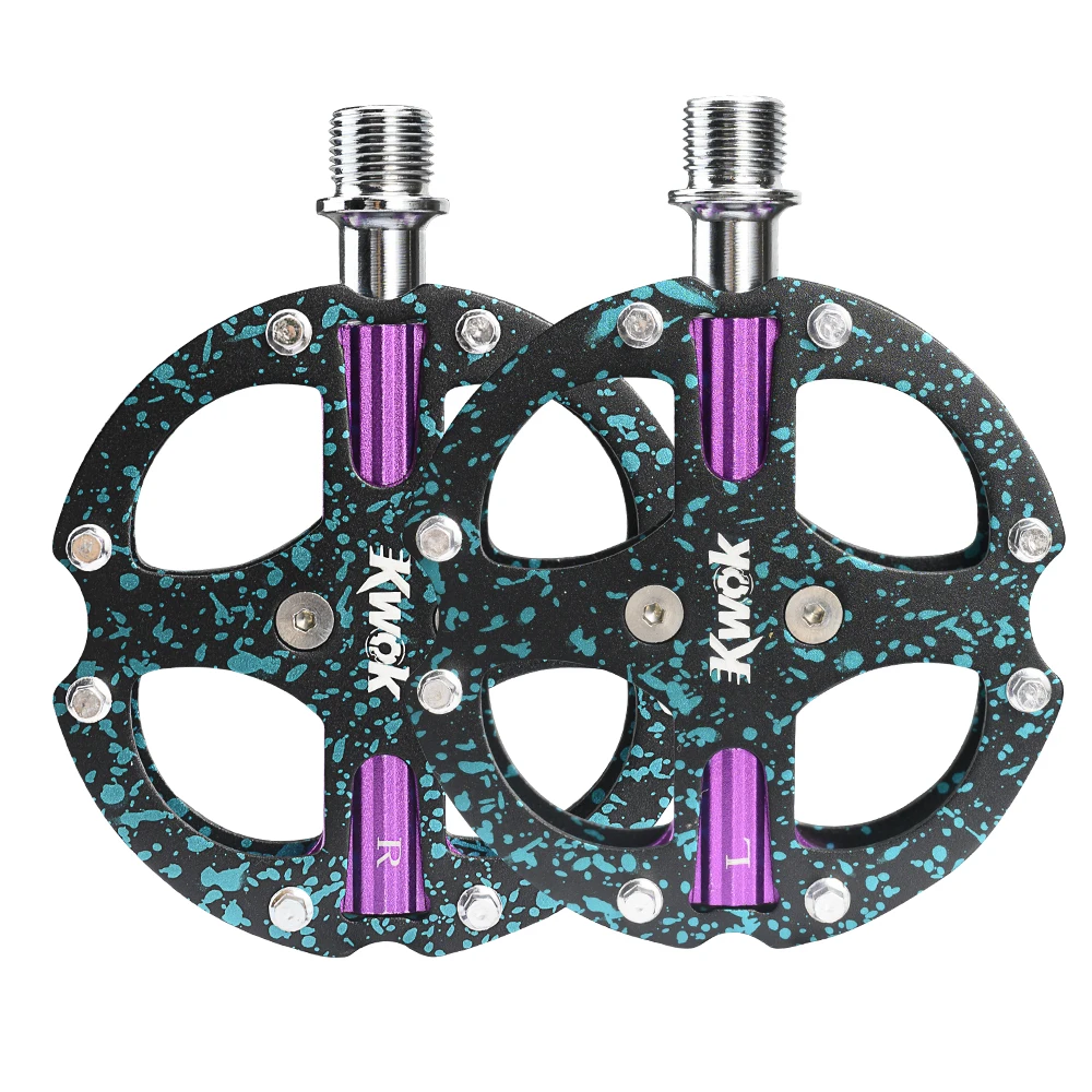 

Long-Lasting KWOK-3 Road/MTB/Folding Pedals for Blue Green Bicycle Parts with CNC Alloy 3 Bearings Bicycle Pedal