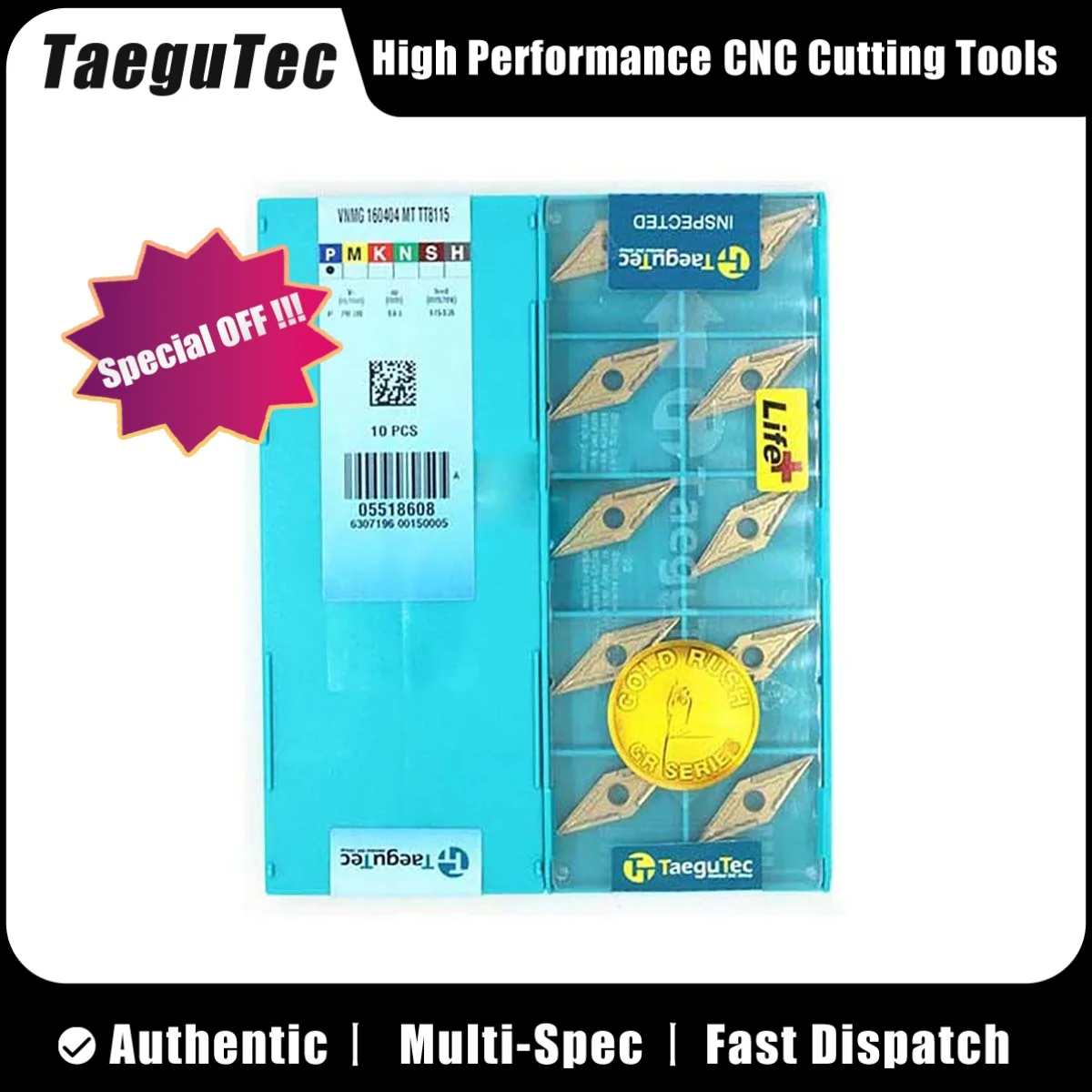 

TaeguTec 100% Original VNMG VNMG160408/04 PC MT MT TT8125 Medium-Roughing Carbide Turning Inserts